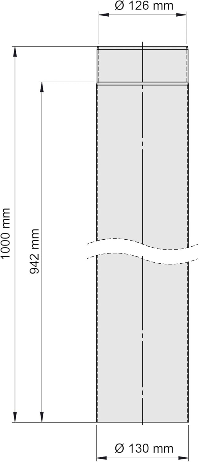 Ø 130 mm - Ofenrohr 100 cm Schwarz