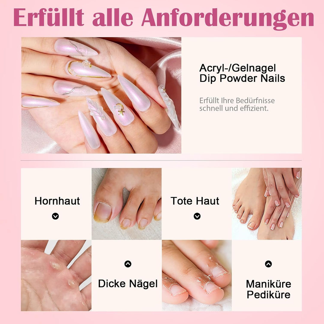 Nagelfräser 35000RPM für Gelnägel, Wiederaufladbarer Elektrischer Nagelfräser mit LED-Anzeige, Tragb