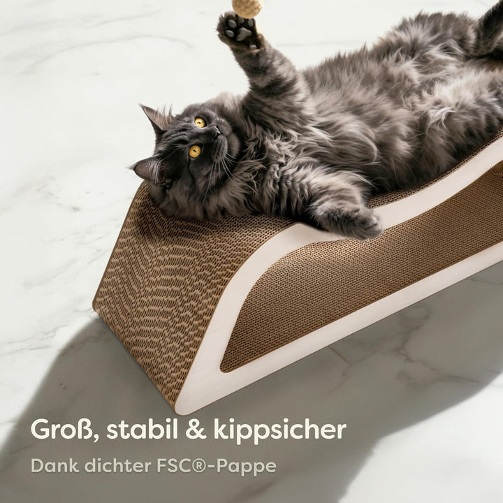 Knupis Kratzmöbel Kratzbrett Katze 3-teilig XXL 75cm – Besonders Kratzfeste Kratzpappe zur Krallenpf