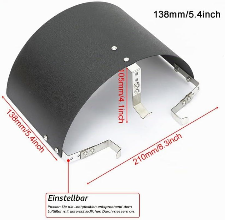 Universal Auto Air Filter Cover Heat Shield, Auto Luftfilterabdeckung Edelstahl Hitzeschild,für 2.5-