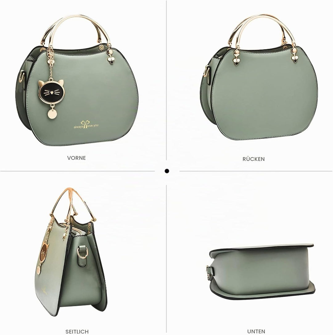 NICOLE &amp; DORIS Runde Umhängetasche Damen Handtasche Klein Tasche Mode Crossbody Bag Damen PU Leder H