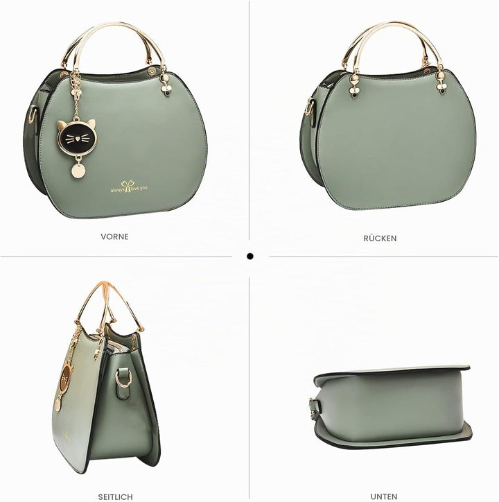 NICOLE &amp; DORIS Runde Umhängetasche Damen Handtasche Klein Tasche Mode Crossbody Bag Damen PU Leder H