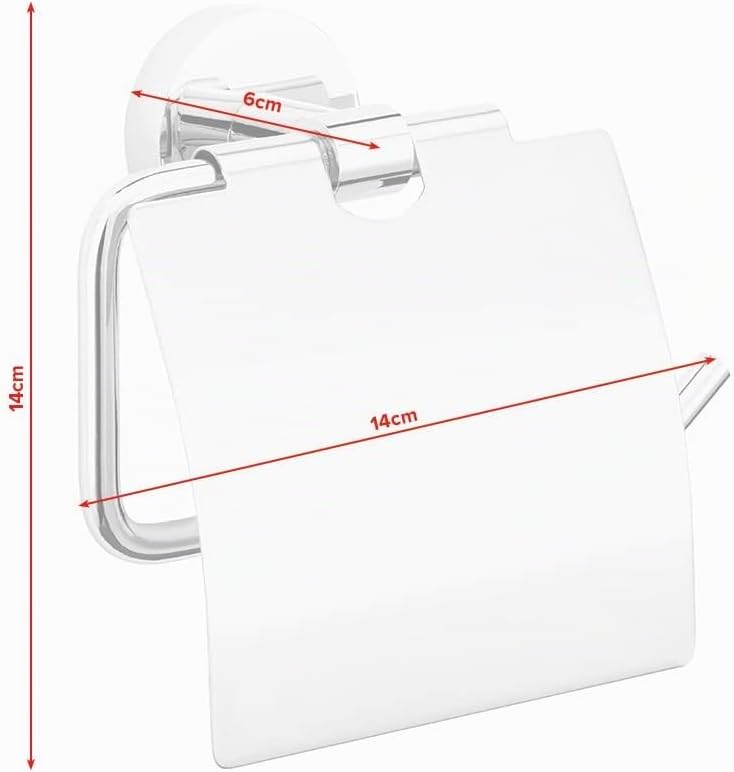 tesa EXXCELLENT Toilettenpapierhalter mit Deckel, verchromt - zur Wandbefestigung ohne Bohren, inkl.