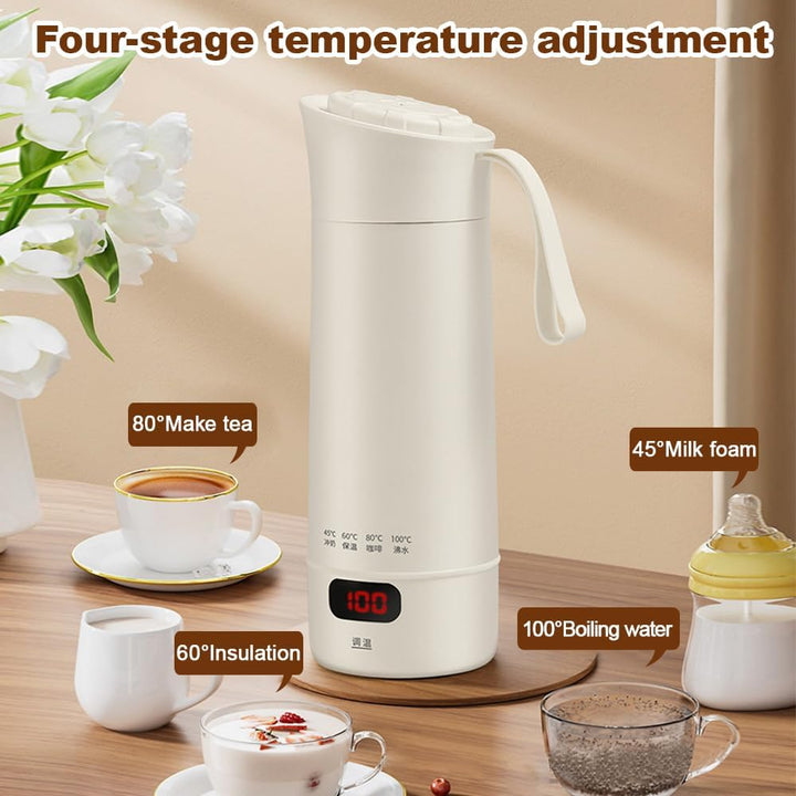 Reise Wasserkocher Klein, 400ML Tragbarer Mini Wasserkocher mit 4 einstellbare Temperaturstufen, 300