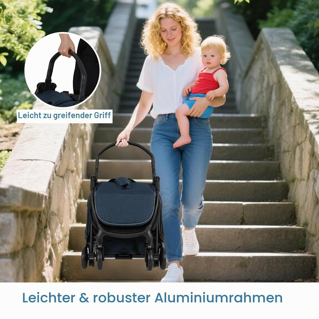 LIFEZEAL Klappbarer Kinderwagen, Kinderbuggy mit verstellbarer Rückenlehne, Buggy mit Schlaffunktion