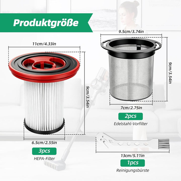 5 Stück Ersatzfilter Filter für Bosch Unlimited Serie 7 Akku-Staubsauger, 12040193 BKS711XXL BBS711W