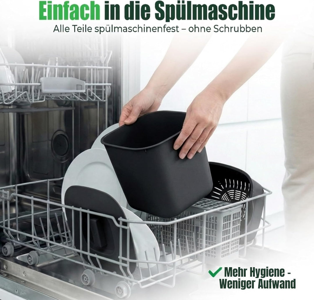 YourCasa Biomülleimer Küche 7L - Komposteimer mit herausnehmbarem Sieb & Deckel - geruchsdicht, spül