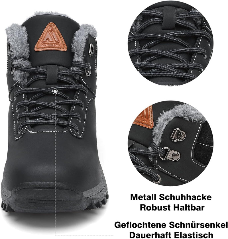 Mishansha Winterschuhe Warme Gefütterte Herren Damen Winterstiefel Wasserdicht Trekkingschuhe Wander