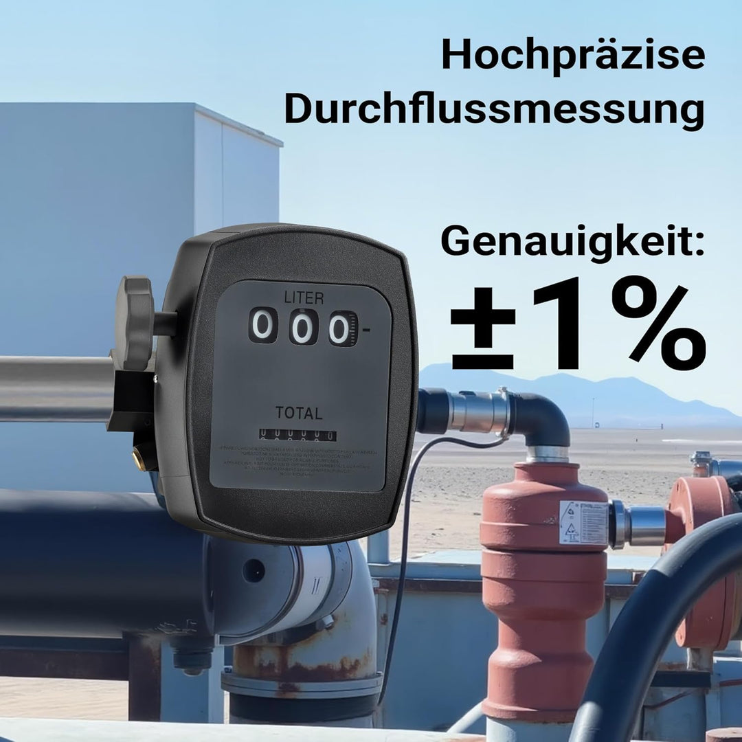 Diesel Heizöl Zähler 3 bar 10-60l/min Anschlüsse 25,4mm (1") Abweichung 1% Heizölpumpe