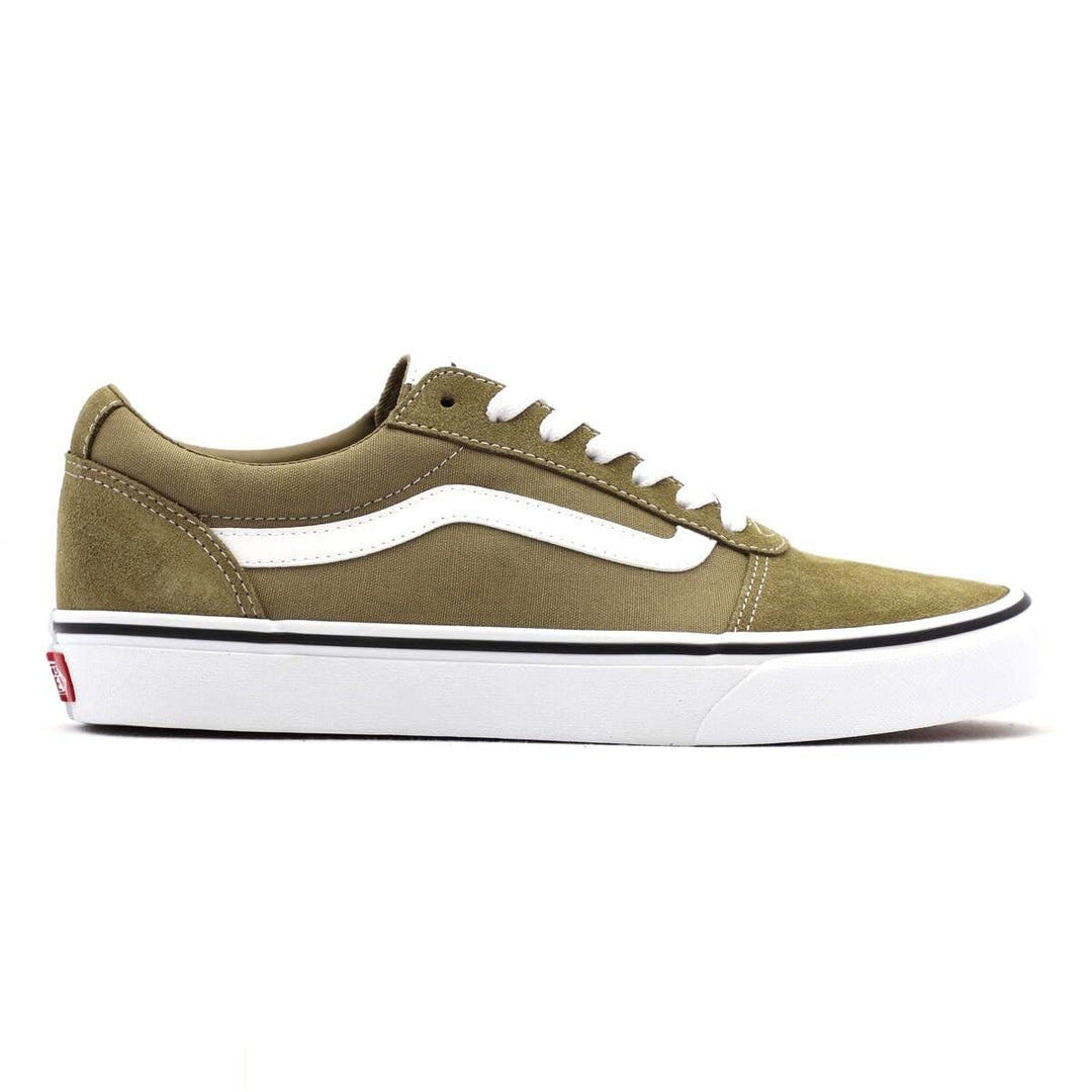 Vans Herren Ward Sneaker 42 EU Suede Canvas Olive White, 42 EU Suede Canvas Olive White