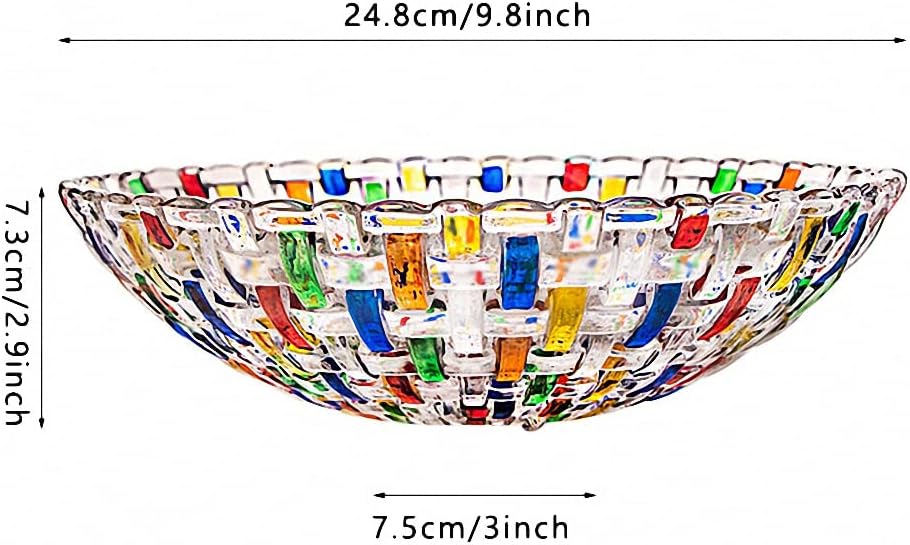 Handbemalte bunte gewebte Glas-Kristall-Salat- und Obstschale Dekoration, Mittelpunkt für Zuhause, B