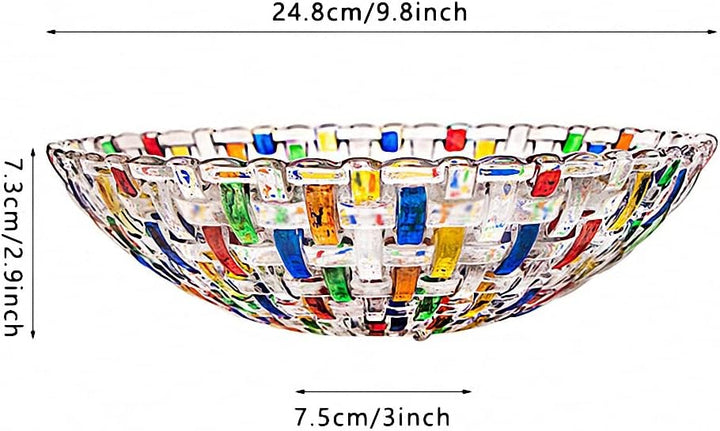 Handbemalte bunte gewebte Glas-Kristall-Salat- und Obstschale Dekoration, Mittelpunkt für Zuhause, B