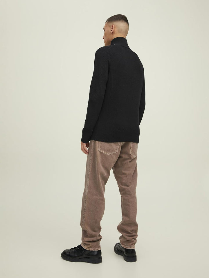 JACK & JONES Herren Jprperfect Knit Half Zip Sn Pullover Sweater L Schwarz, L Schwarz