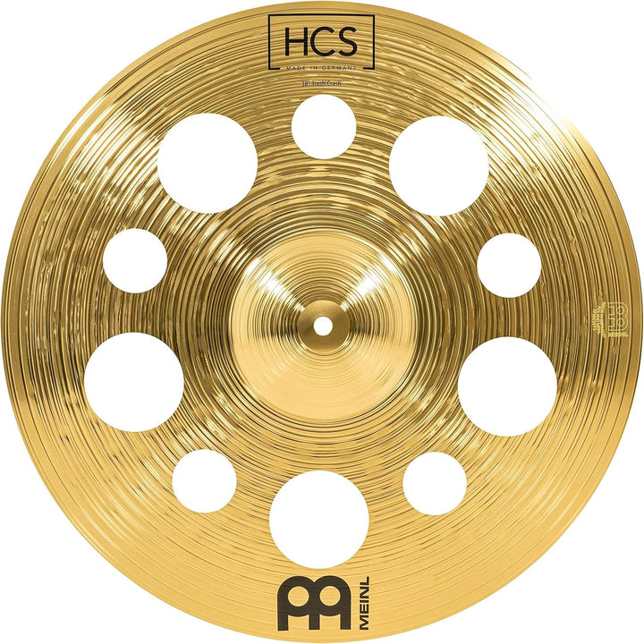 Meinl Cymbals HCS Trash Crash 18 Zoll (Video) Schlagzeug Becken mit Löchern (45,72cm) Messing, Tradi