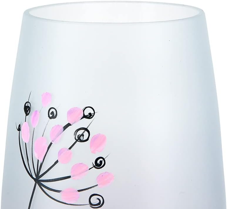 GILDE Ovalvase Flowery Glas rosa 39939 Höhe 50 cm