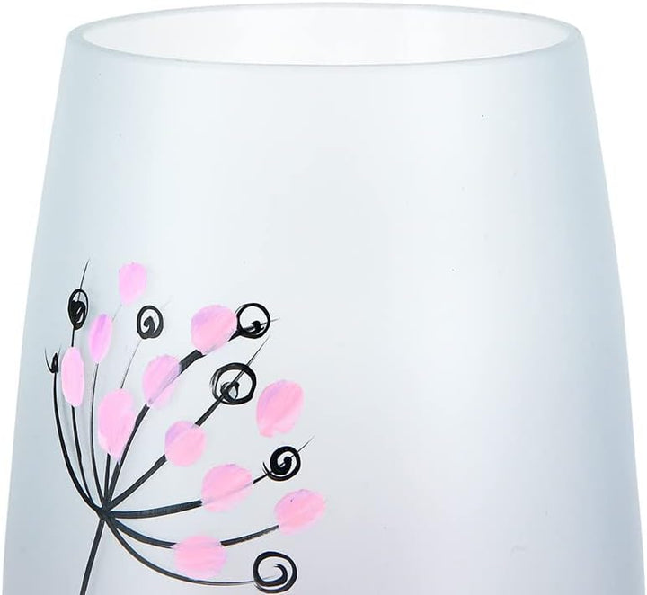 GILDE Ovalvase Flowery Glas rosa 39939 Höhe 50 cm