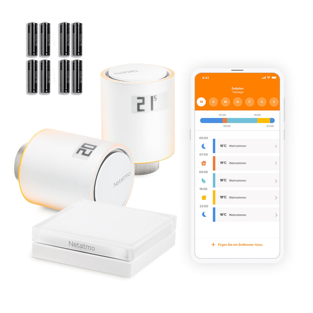 Netatmo Smarte Wlan Heizkörperthermostate Starterpaket Zur Steuerung von Heizkörpern (ohne eigene He