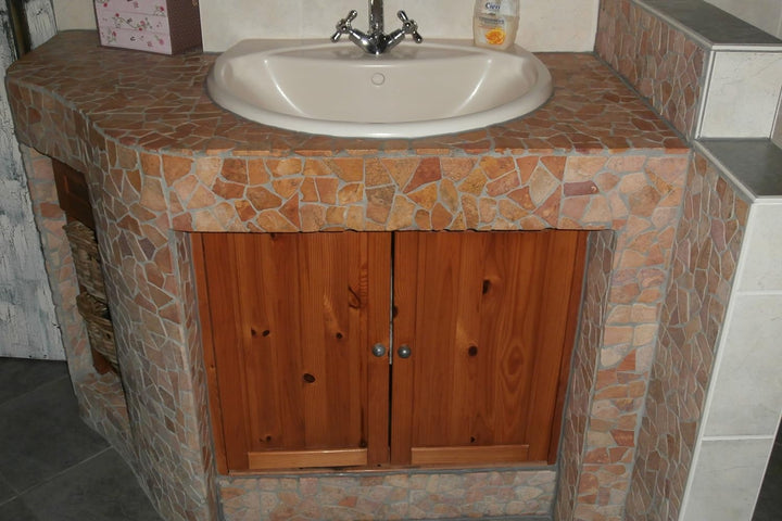 DIVERO 9 Fliesenmatten Naturstein Mosaik aus Marmor für Wand und Boden beige/rosa á 35 x 35 cm