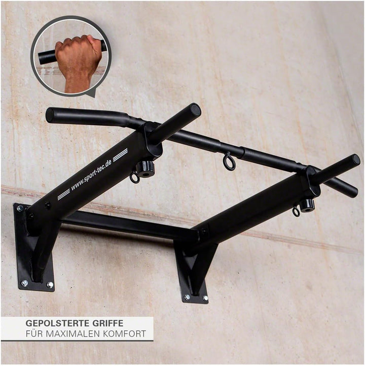Klimmzugstange zur Wandmontage, Wandreck, Pull Up Reck, 6 gepolsterte Griffe