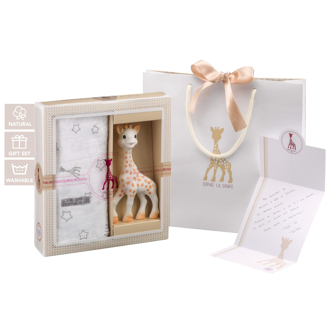 Sophiesticated – Sophie die Giraffe – Geschenkset zur Geburt, ab 2 Jahren, Grösse M