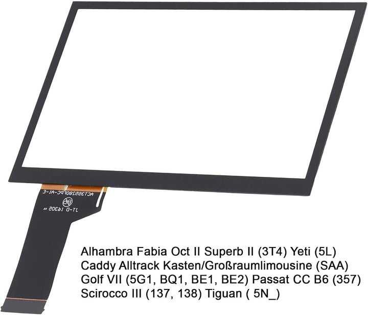 Touchscreen Glass, LCD Display Media Screen Digitizer TDO-WVGA0633F00039 Replacement for MIB Passat