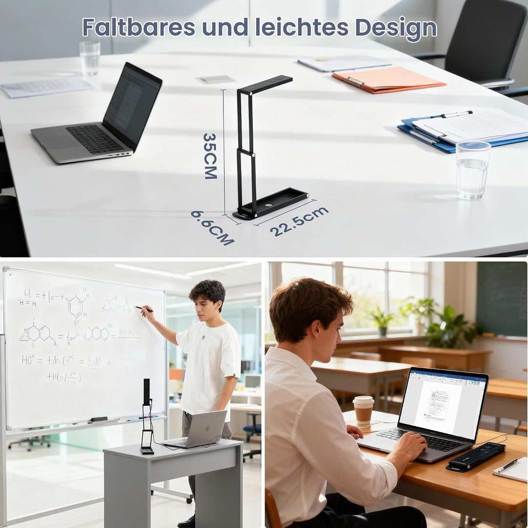 16MP USB Dokumentenkamera Visualizer: A3 Format 3-Stufen-LED OCR Autofokus Faltbar 4K Dokumenten Web