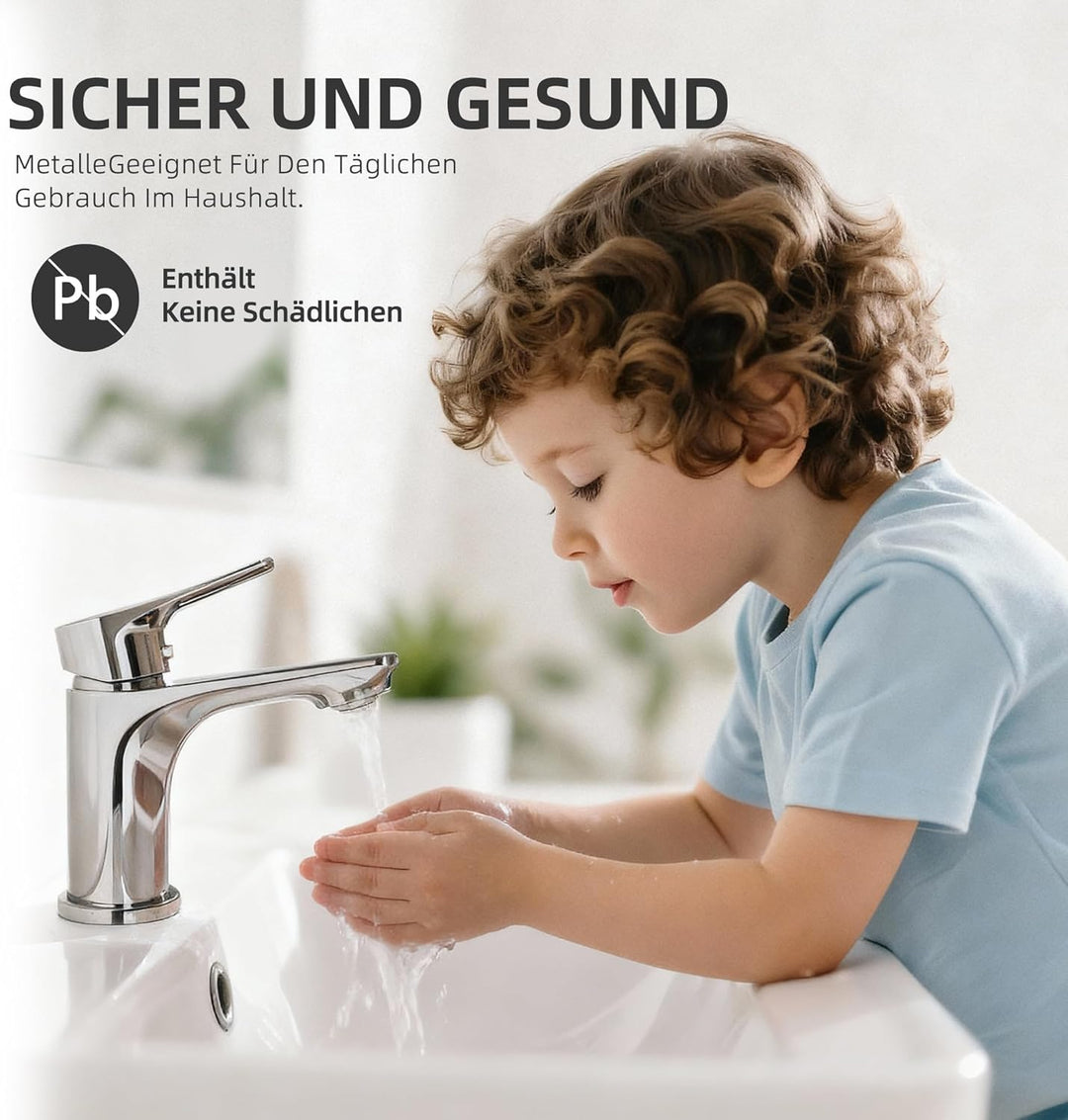 BELZ Wasserhahn Bad, Einhebel-badarmatur, Armatur Badezimmer, Mischbatterie Bad, Höhe 86 mm, Energie