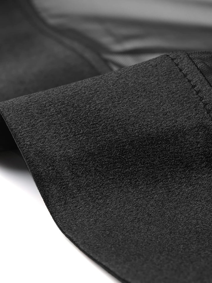 Allegra K Damen Satin Bolero Langarm Hochzeit Crop Shrugs Offen Elegant Chiffon Cardigan L Schwarz,