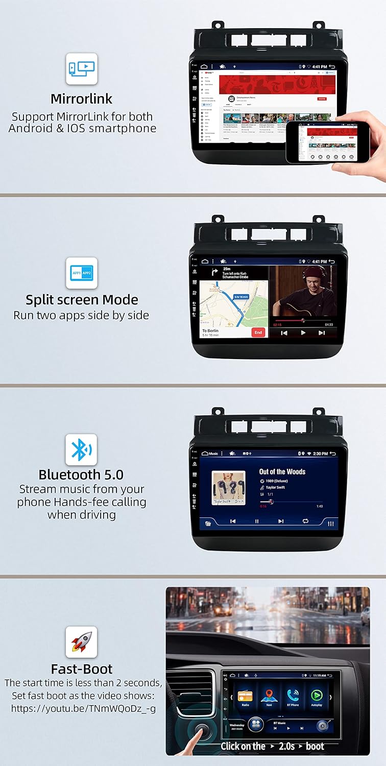 JOYX - [6G+128G] - Android 12 IPS Autoradio Passt für VW Touareg FL NF (2011-2017) - Kabellos CarPla