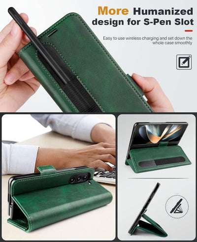 Aktualisierte Version OCASE Hülle Samsung Galaxy Z Fold 5 5G Handyhülle [mit S Pen Halter] [Vorderse
