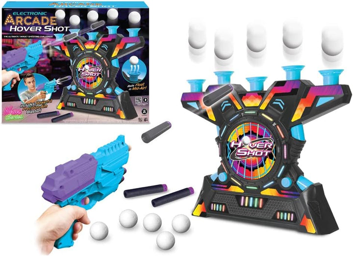 Ambassador Merchant Hover Shot Spiel – Schwebende Ziele, Soft-Darts, Schaumstoffbälle, Zielschiesssp