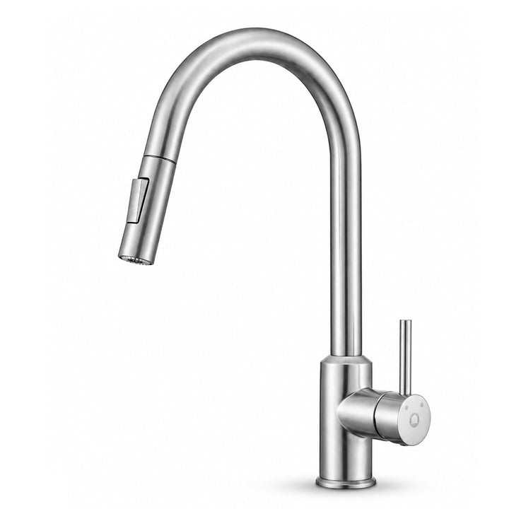 CECIPA Wasserhahn Küche, Mischbatterie Küche mit Hohem Bogen, Hochdruck Küchenarmatur mit Brause Aus