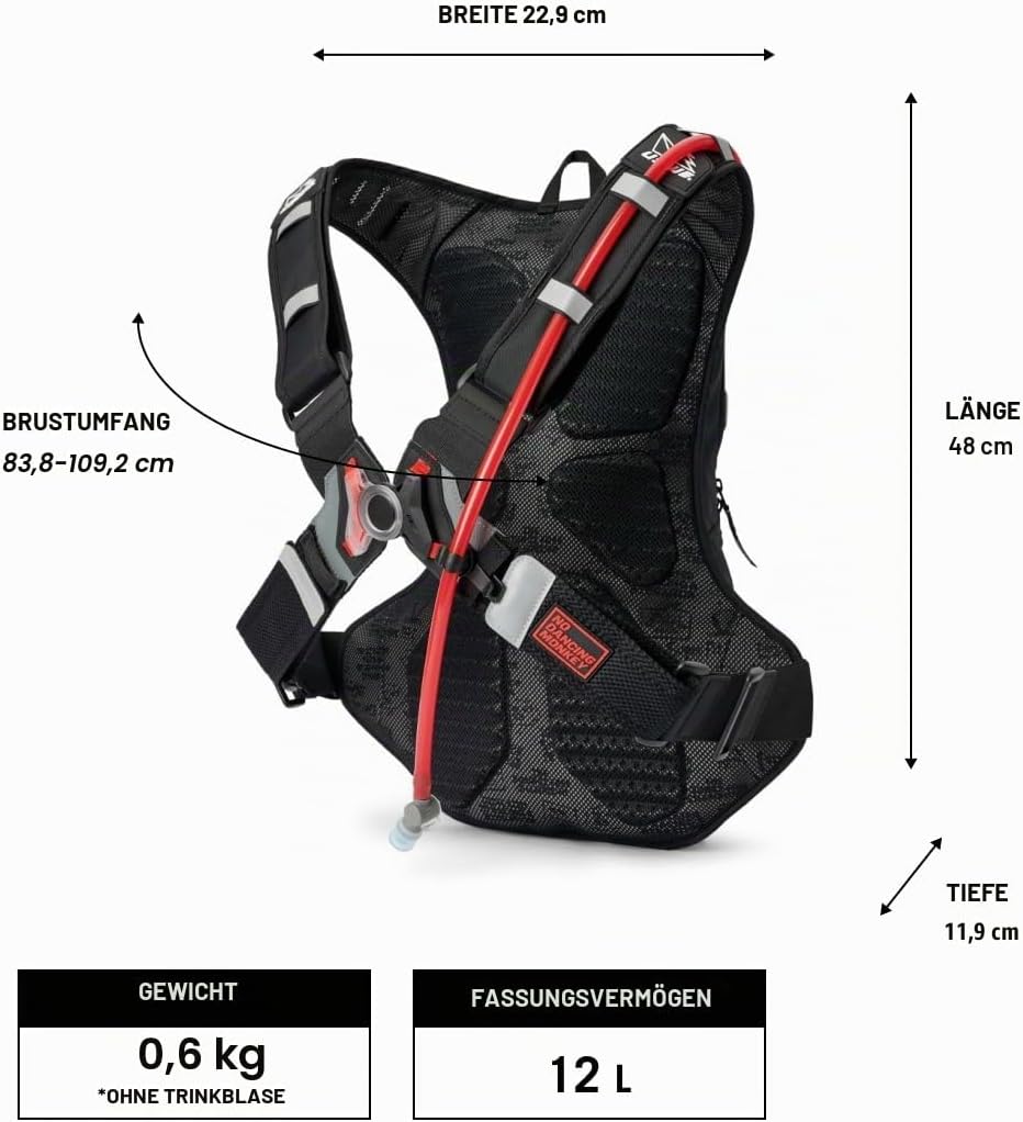 USWE Raw Hydration Pack – mit Wasserblase, EIN High-End, Bounce Free Rucksack für Enduro und Offroad