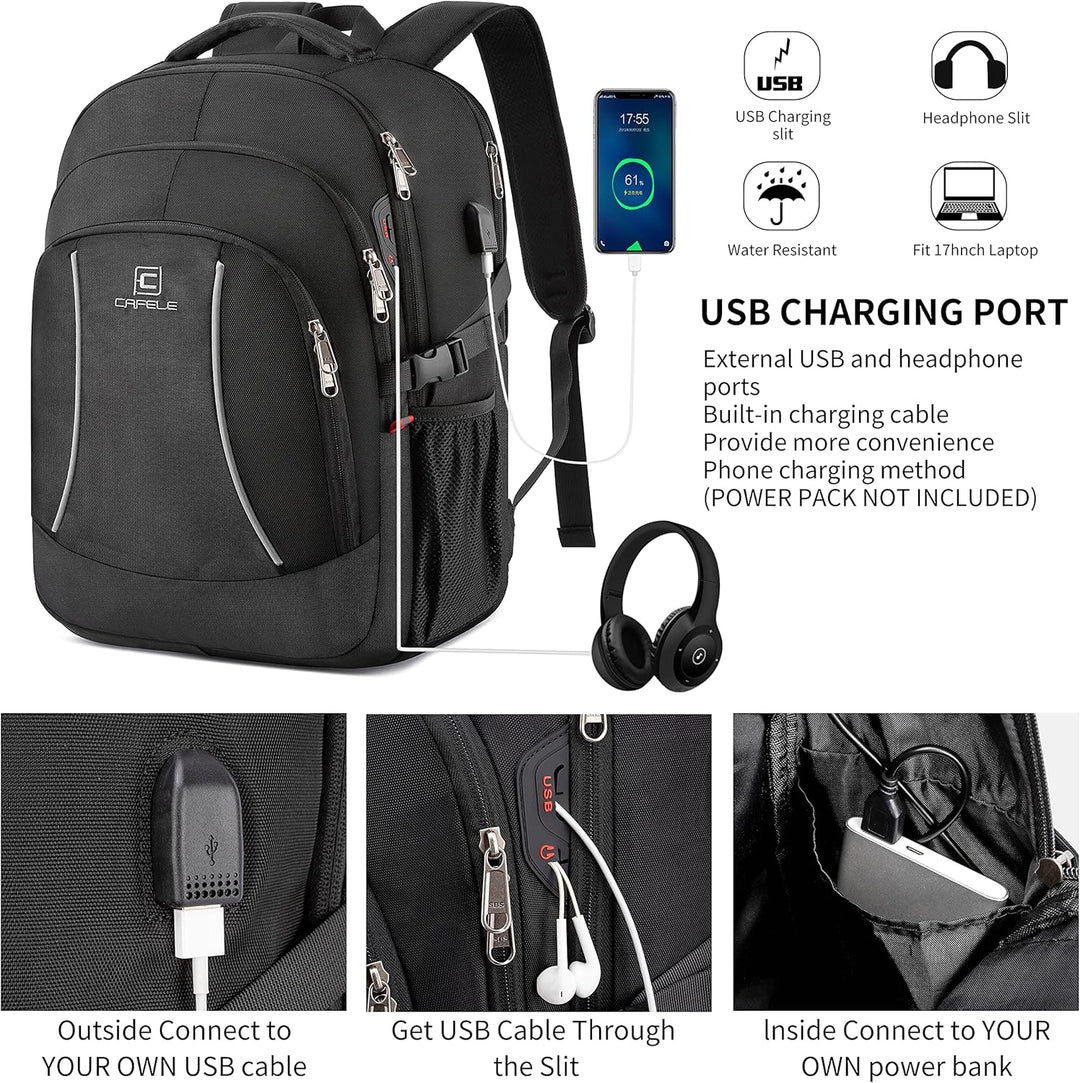 Cafele Rfid Anti-Diebstahl-Rucksack Laptop Schulrucksack Teens Bookbag Mittlerer Computerrucksack mi