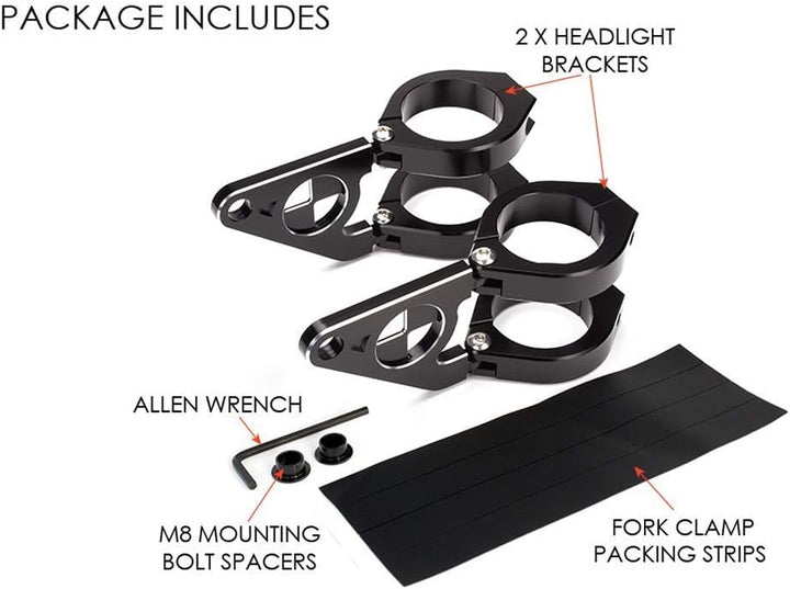 Motorrad Scheinwerfer-Halter Passend Für BMW Cafe Racer Projekt - Schwarz, 36-37mm, 36-37mm