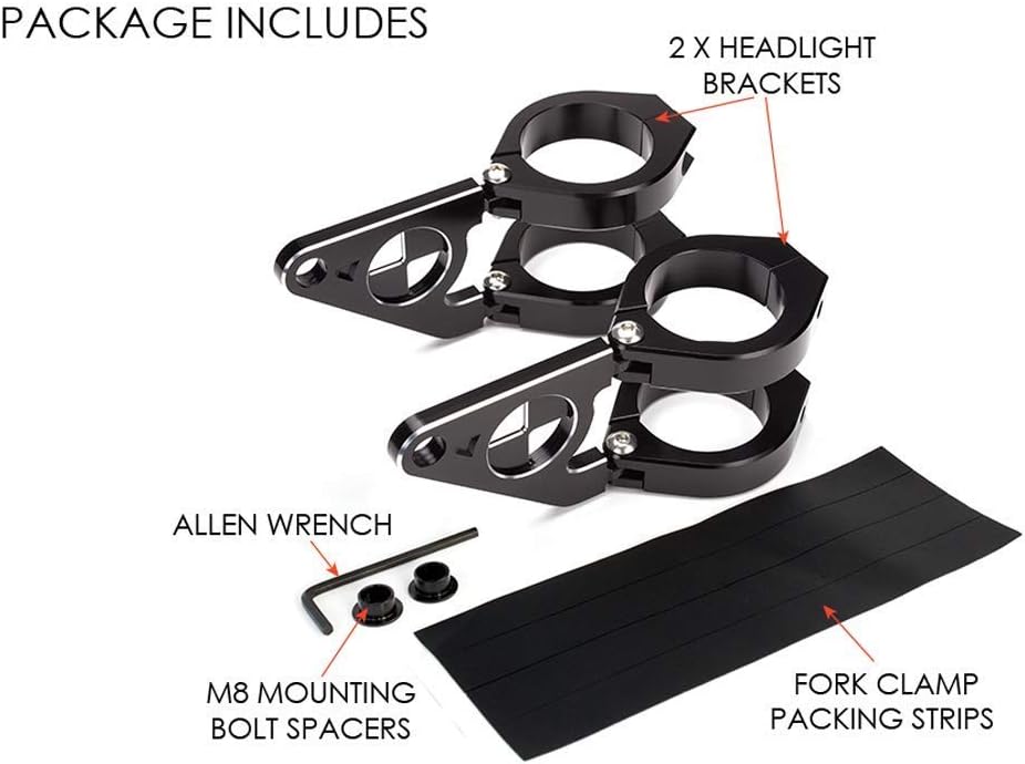 Motorrad Scheinwerfer-Halter Passend Für BMW Cafe Racer Projekt - Schwarz, 40-41mm, 40-41mm