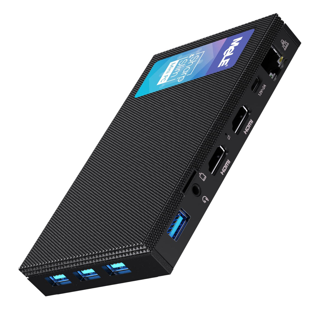 MeLE Mini PC, Quieter3Q Celeron N5105 8GB 128GB Windows 11 Pro Micro Computer Lüfterlose Kleine Desk