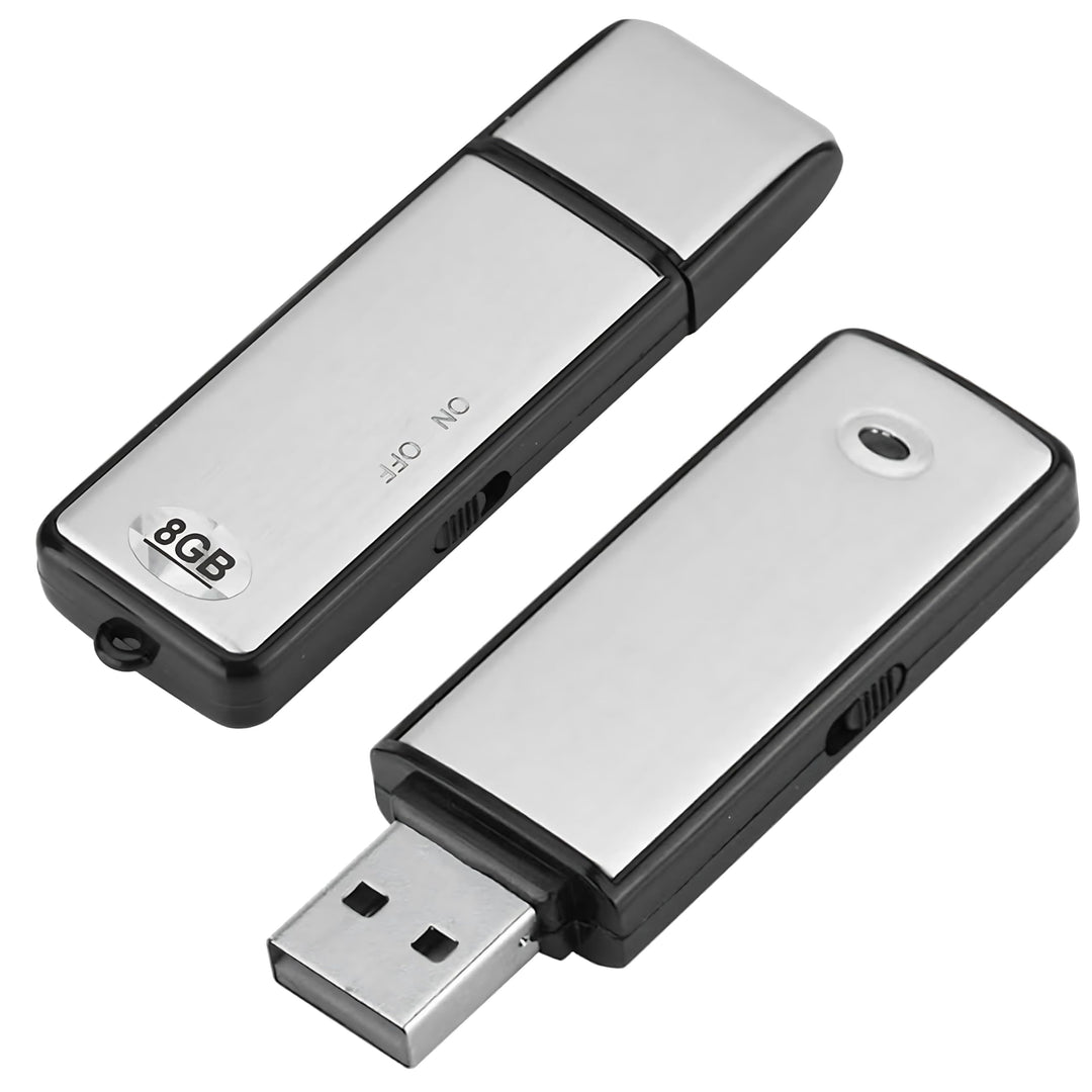 Digitales Diktiergerät, USB, Mini-Sprachaufnahme, Spion, 8 GB, für Meetings, Interviews, Konferenzen