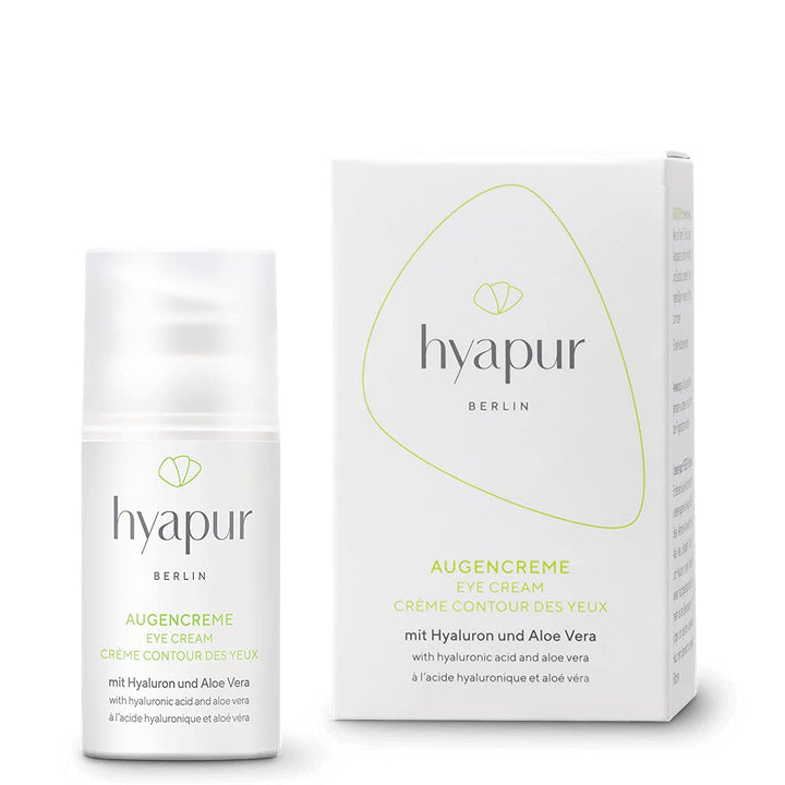 hyapur® - GREEN Augencreme 15ml - Die natürliche Augenpflege - zur Anti-Aging-Pflege mit Bio- Vegan-