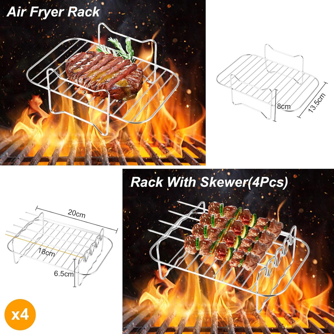 Heissluftfritteuse Zubehör Set von 15, Grillrost, Kuchen Brotform für AF300EU AF400EU SL400EU Double