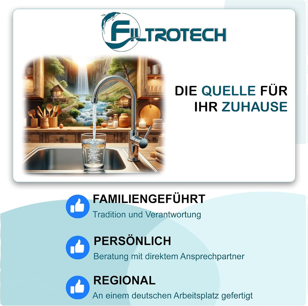 FILTROTECH universal Anschluss-Set für Kühlschrank Side by Side und Wasserfilter mit 6,35mm(1/4 Zoll