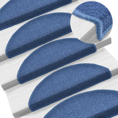 15 STK. Treppenmatten Blau 65x24x4 cm Treppenstufen Matten Modern Stufenteppich Treppenstufen Antiru