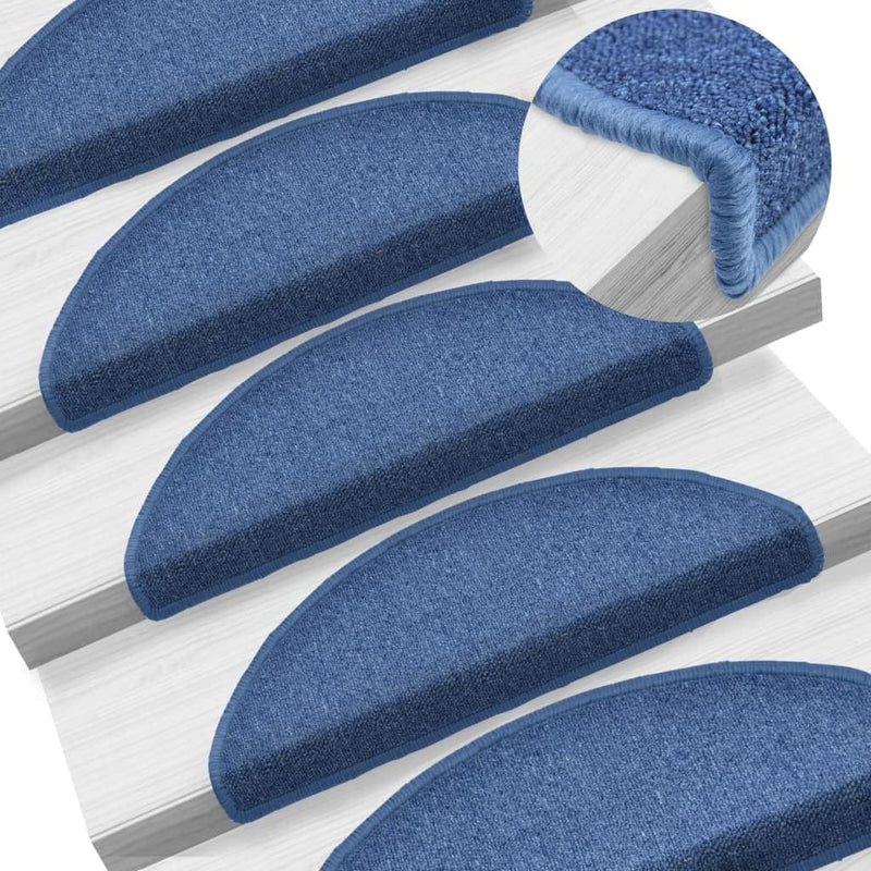 15 STK. Treppenmatten Blau 65x24x4 cm Treppenstufen Matten Modern Stufenteppich Treppenstufen Antiru
