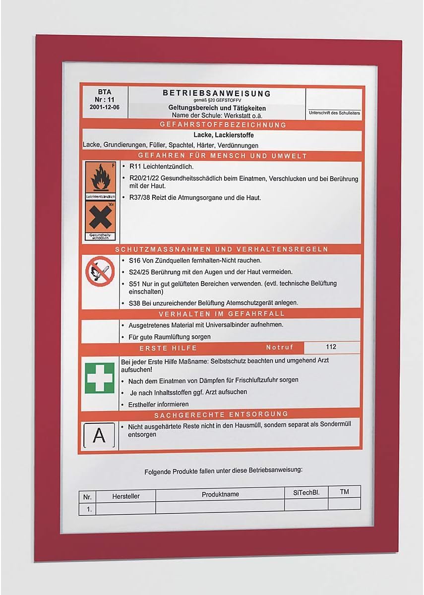 Durable Info-Rahmen Duraframe (A4, selbstklebend mit Magnetverschluss) 10 Stück, schwarz, 488201 A4