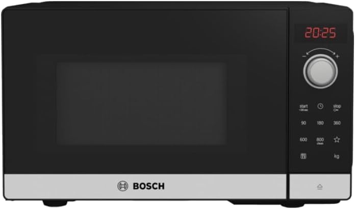 Bosch FFL023MS2 Serie 2 Mikrowelle, 26 x 44 cm, 800 W, Drehteller 27 cm, Türanschlag Links, AutoPilo