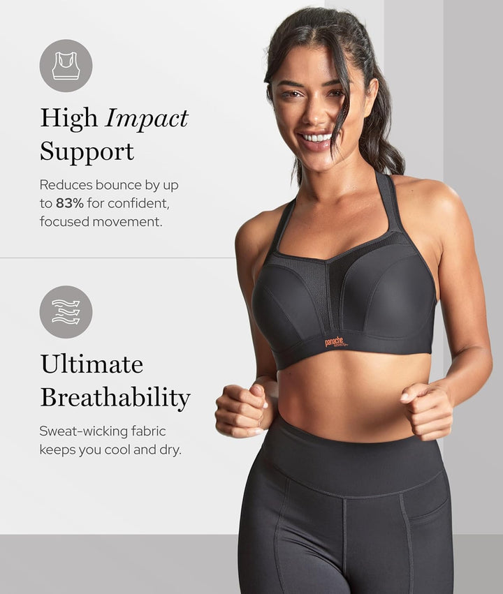 Panache Damen Sport-BH 36HH Schwarz, 36HH Schwarz