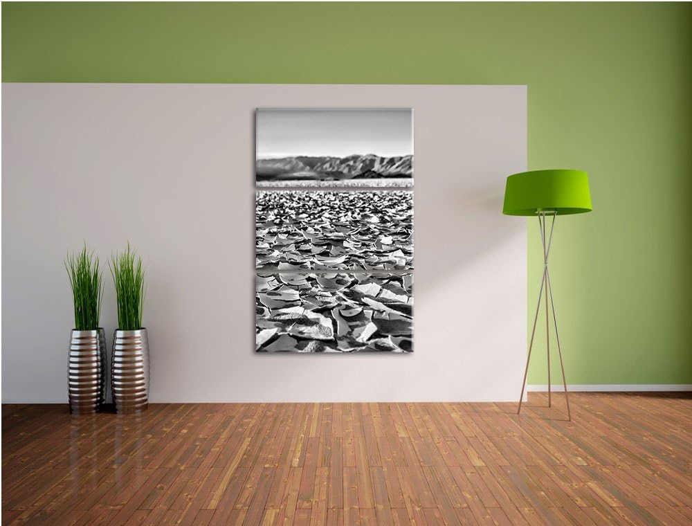 Pixxprint ausgetrockneter Boden als Leinwandbild/Grösse: 3 Teilig (120x80) cm/Wandbild/Kunstdruck/fe