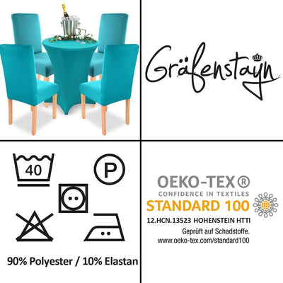 Gräfenstayn 6 STK Stretch-Stuhlhusse Charles - runde und eckige Stuhllehnen - VORTEILSPACKUNG - bi-e