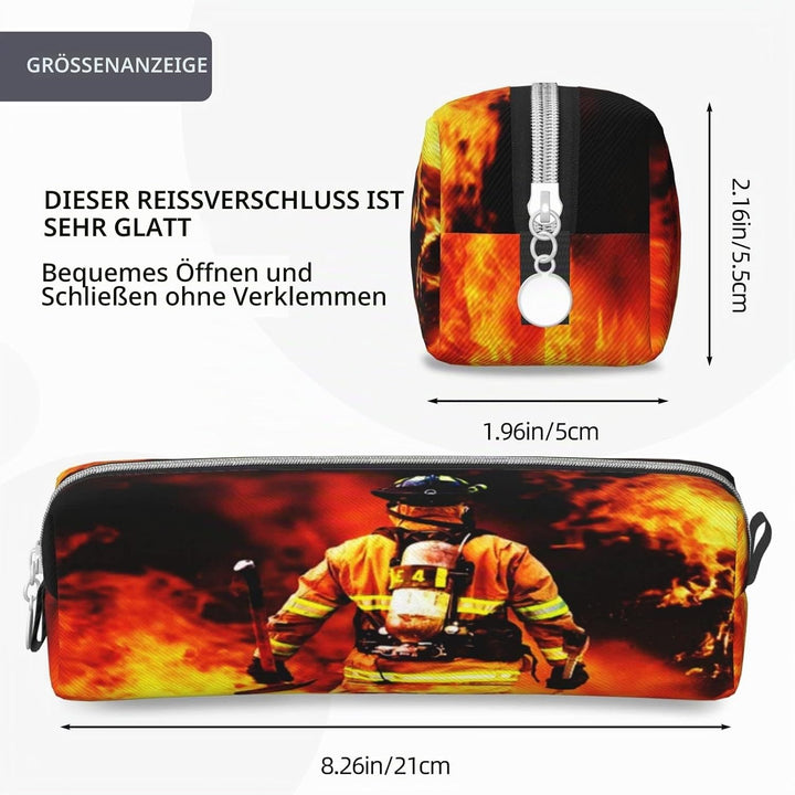HAOSOFT Federmäppchen Feuerwehr Feuerwehrmann sucht Federmappe Etui für Jungen Mädchen Grosse Schuls