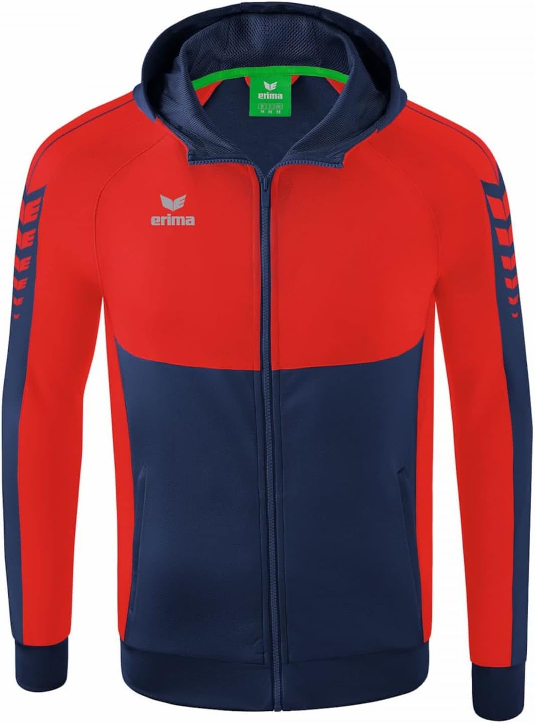 Erima Six Wings Kapuzenjacke Kids Kinder 116 New Navy/Rot, 116 New Navy/Rot